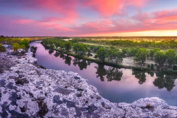 Prachtige Zonsondergang Van Murray River — Stockfoto