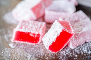 Türk lokumu Beyaz ahşap tablo.