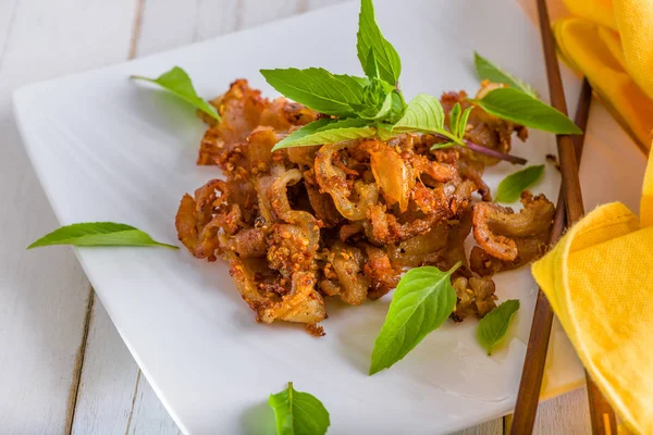 Fried Pork Garlic Thai Style — Stock Photo, Image