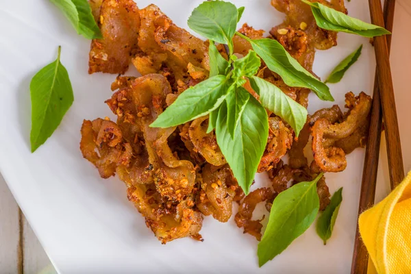 Fried Pork Garlic Thai Style — Stock Photo, Image