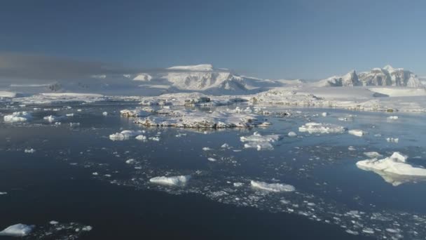 Polar antarctica Vernadski basis drone weergave — Stockvideo