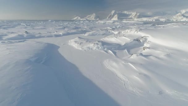 Antarctica luchtfoto majestueuze drone landschapsmening — Stockvideo