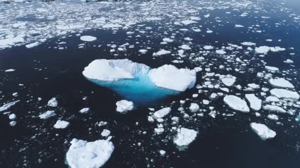 Majestatyczny Antarktyda otwarta woda oceanu widok lotniczy — Wideo stockowe