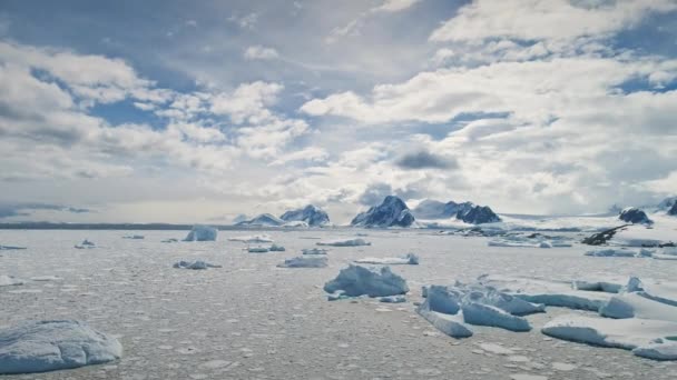 Áspero antártica natureza paisagem aérea vista — Vídeo de Stock