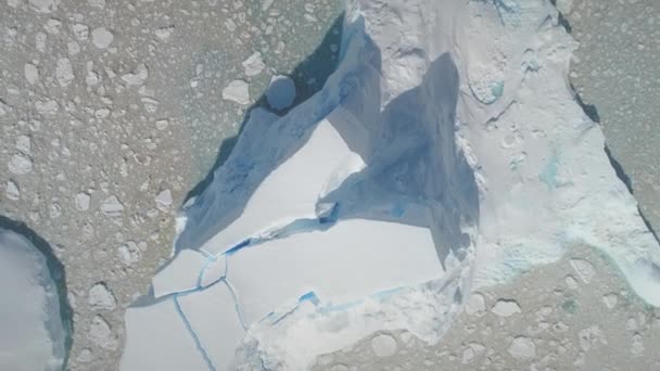 Antarctique rude glace glacier scène vue aérienne — Video