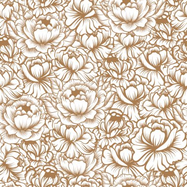 peonies çizimleri ile Seamless modeli