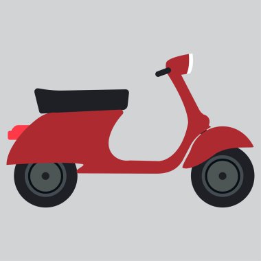 Bir lightgray arka plan üzerinde renkli vektör handdrawn boya İtalyan moped