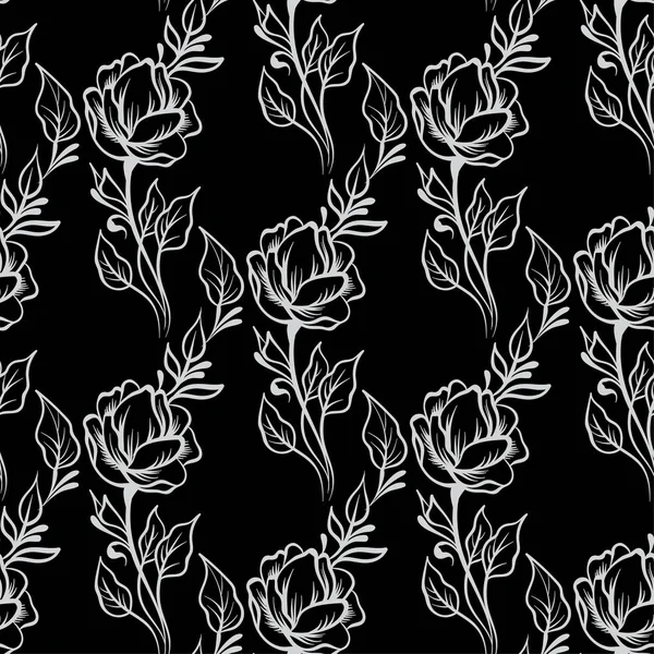 Encaje Elegante Patrón Floral Vintage Arte Línea Gris Claro Sobre — Vector de stock