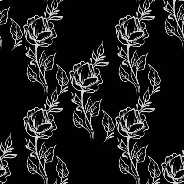 Encaje Elegante Patrón Floral Vintage Arte Línea Gris Claro Sobre — Vector de stock