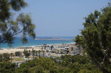 Park Ashdod-Yam, Ashdod, İsrail şehirde. Akdeniz deniz görünümü