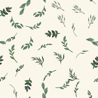 hafif bir arka plan üzerinde vektör seamless modeli küçük yeşil yaprakları