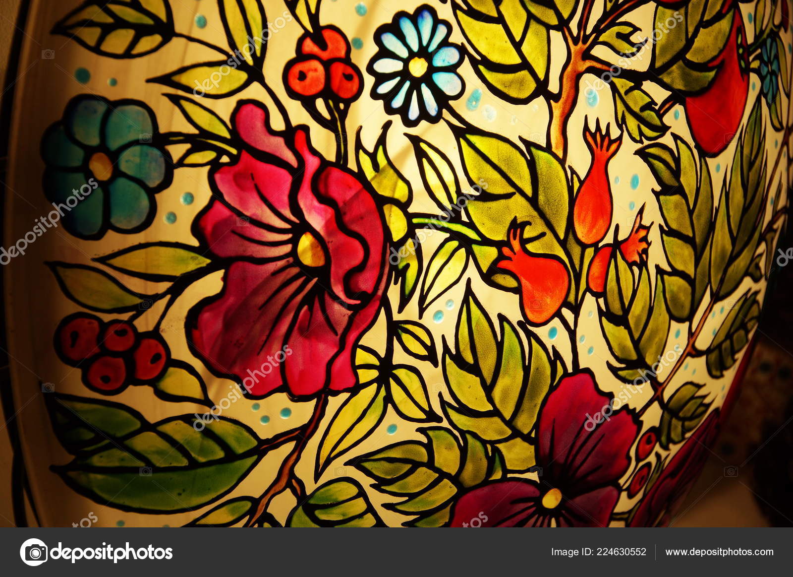 Stained Glass Lamp Patterns Colorful Hand Painted