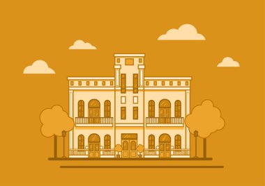 sütun vektör ile klasik tarzı ev