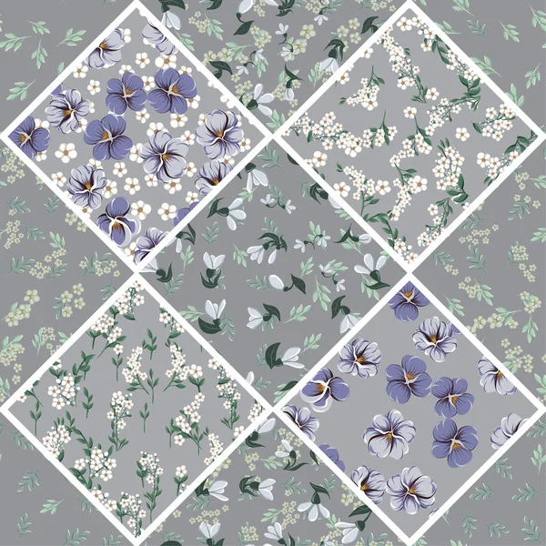 Ένα απρόσκοπτη vintage μοτίβο με λουλούδια harebell — Διανυσματικό Αρχείο