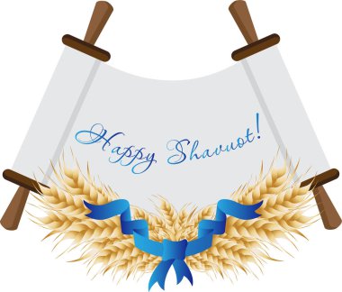 Shavuot Yahudi tatil, kulaklar buğday yuvarlak çerçeve