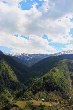 Gürcistan Dağları 'nda köy, Adjara, bahar