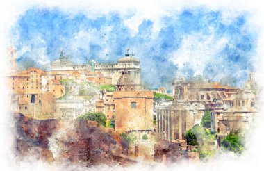 Roma'da Altare della Patria görünümü