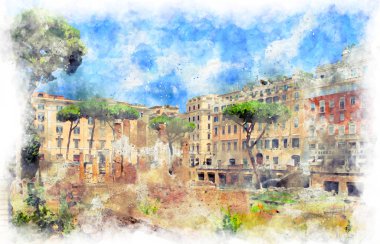 Arkeolojik alanın fotoğrafı Julius Caesar 'ın öldürüldüğü yere yakın.