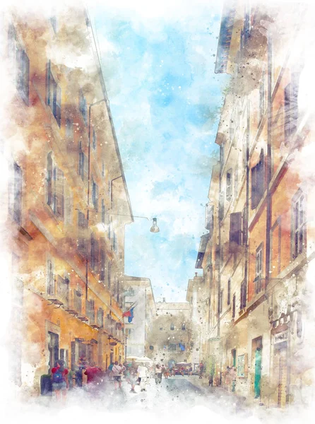 Roma'nın merkezinde eski şehrin dar sokakları