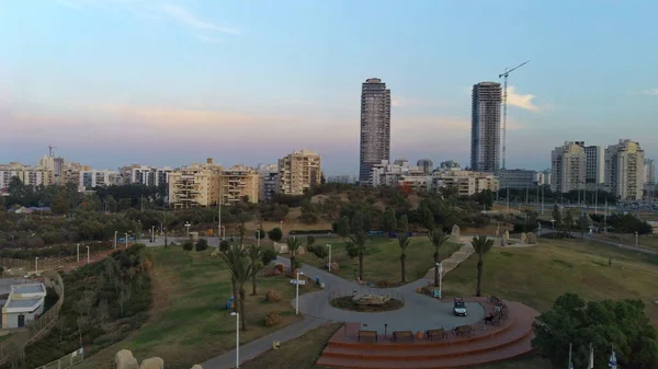 Vista panorâmica da cidade de Ashdod a partir do helicóptero — Fotografia de Stock