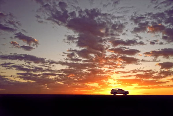 Coche Naturaleza Puesta Del Sol Aire Libre — Foto de Stock