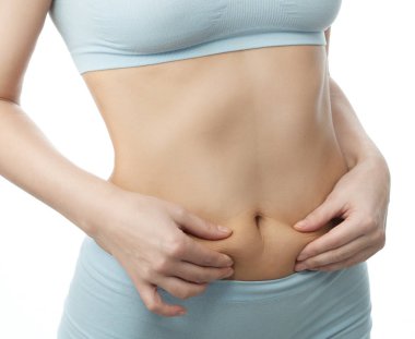 çekici genç Kafkas kadın beyaz arka plan stüdyo çekim şekil vücut dişlek gülümseme izole