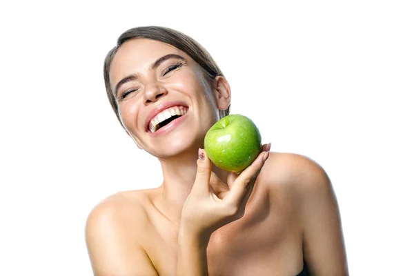 Retrato Beleza Atraente Jovem Caucasiano Sorrindo Mulher Morena Isolada Estúdio Imagem De Stock