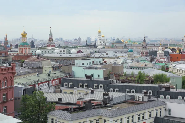 Moscow Rússia Maio 2018 Acima Vista Aérea Telhado Centro Histórico — Fotografia de Stock