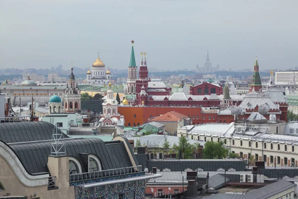 Moscow Rússia Maio 2018 Acima Vista Aérea Telhado Centro Histórico — Fotografia de Stock