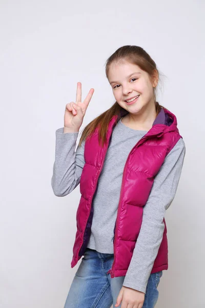 Beautirul Studio Portrait European Caucasian Teen Girl — Stock Photo, Image