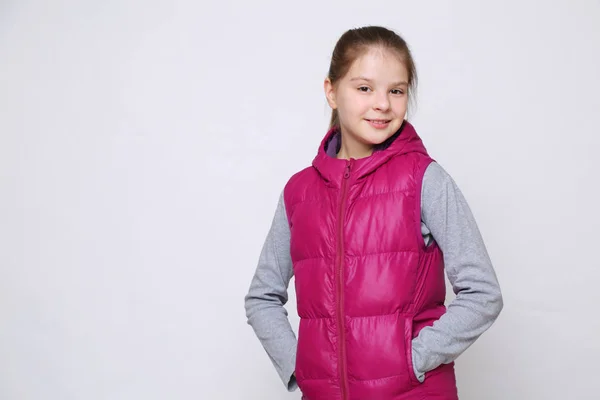 Beautirul Studiový Portrét Evropské Kavkazský Dívky Teen — Stock fotografie