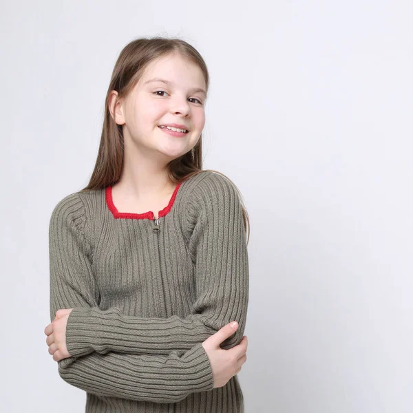 Precioso Retrato Europeo Caucásico Adolescente Chica — Foto de Stock