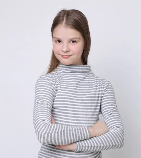 Precioso Retrato Europeo Caucásico Adolescente Chica — Foto de Stock