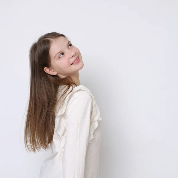 Precioso Retrato Europeo Caucásico Adolescente Chica — Foto de Stock