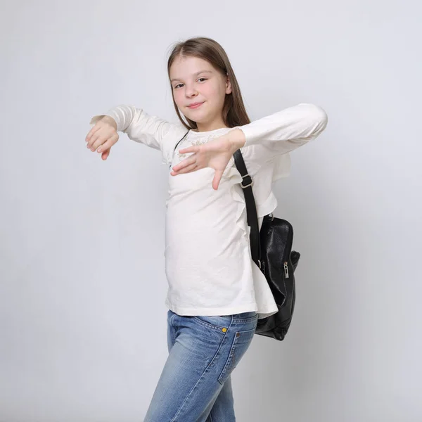 Härliga Porträtt Europeiska Kaukasiska Tonåring Flicka — Stockfoto
