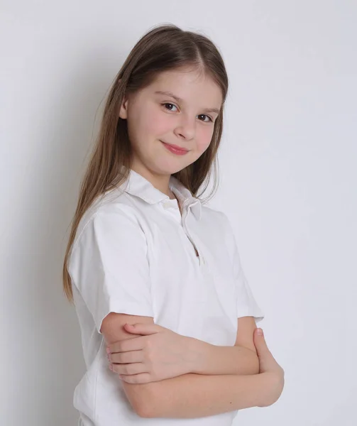 Estudio Retrato Europeo Caucásico Adolescente Gir —  Fotos de Stock