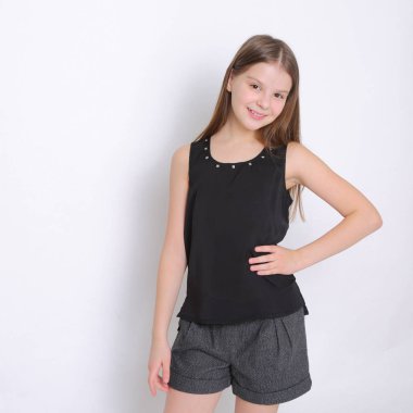 Görüntü güzel neşeli beyaz genç teen modeli