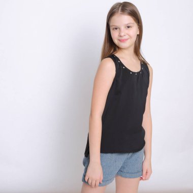 Görüntü güzel neşeli beyaz genç teen modeli