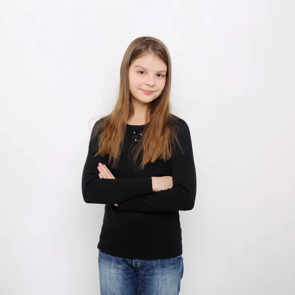 Studio Image Lovely Emotional Caucasian Teen Girl — Stock Photo, Image