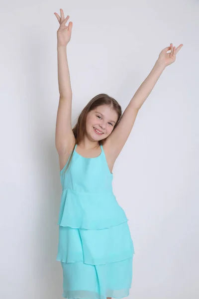 Beau Studio Portrait Européen Caucasien Adolescent Fille — Photo