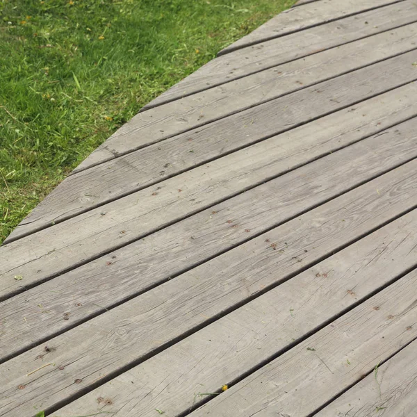 Outdoor Image Wooden Walkway Park Moscow Russia — Stock Photo, Image