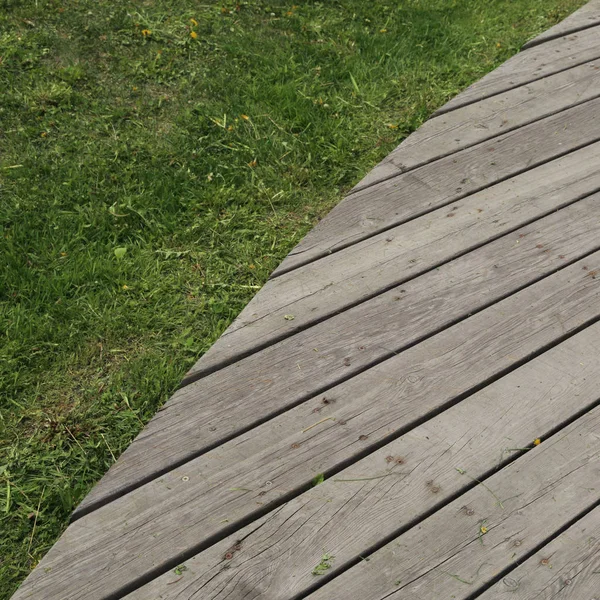 Outdoor Image Wooden Walkway Park Moscow Russia — Stock Photo, Image