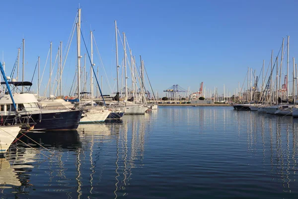 Valencia Espagne Juin 2018 Belle Vue Sur Port Plaisance Coucher — Photo