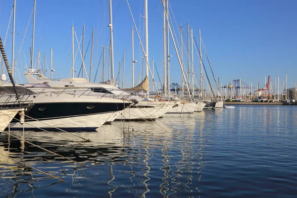 Valencia España Junio 2018 Hermosa Vista Del Puerto Deportivo Atardecer —  Fotos de Stock