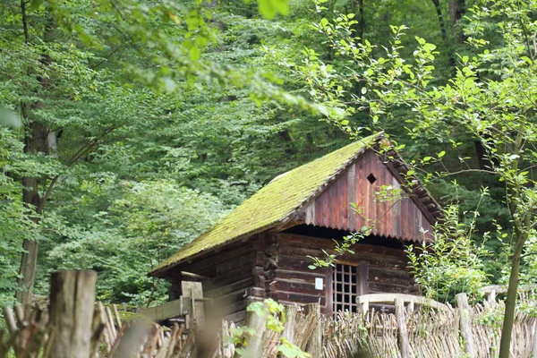 Poland Sanok August 2018 Authentic Old Wooden Buildings Ethnographic Museum — Stock Photo, Image