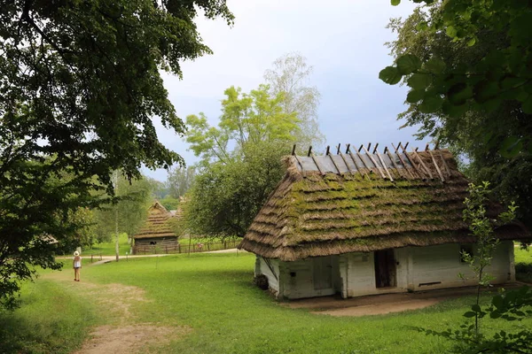 Polska Sanok Sierpnia 2018 Autentyczne Stare Drewniane Budynki Muzeum Etnograficznym — Zdjęcie stockowe