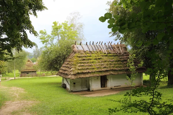 Polen Sanok Augustus 2018 Authentieke Oude Houten Gebouwen Etnografisch Museum — Stockfoto