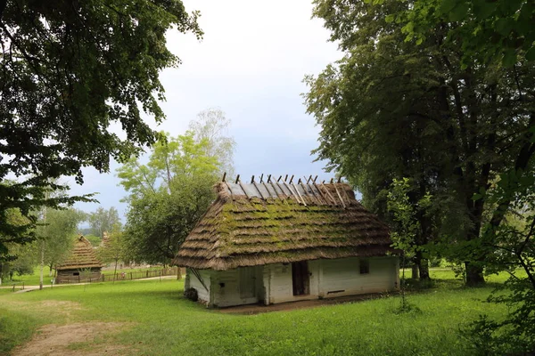 Polonia Sanok Agosto 2018 Auténticos Edificios Antiguos Madera Museo Etnográfico —  Fotos de Stock