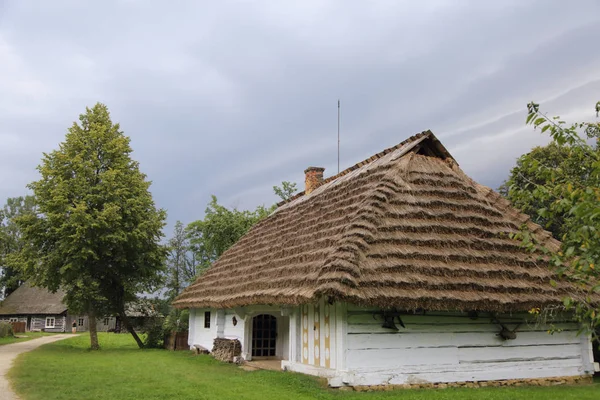 Polónia Sanok Agosto 2018 Edifícios Madeira Antigos Autênticos Museu Etnográfico — Fotografia de Stock