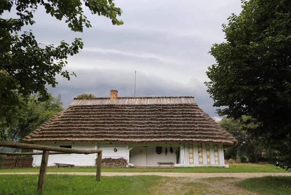 Pologne Sanok Août 2018 Authentiques Vieux Bâtiments Bois Musée Ethnographique — Photo